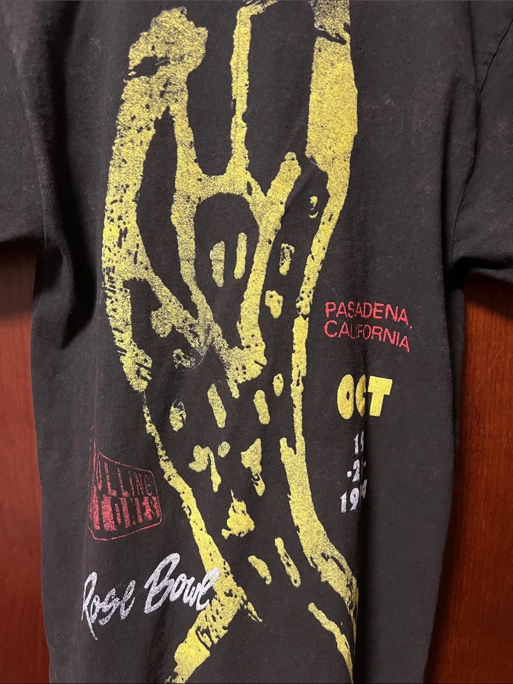 Brand New Rolling Stones Black T-Shirt with Red spiked Tongue & Yellow Graphics!